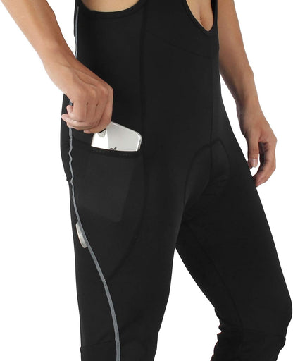 Cycling Bib Tights Men Padded Cycling Bib Pants Long Padded with Pocket