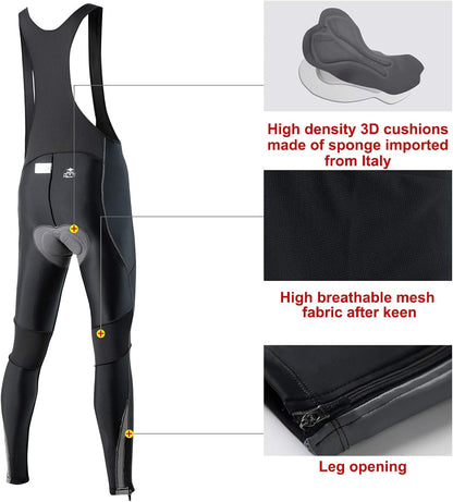 Cycling Bib Tights Men Padded Cycling Bib Pants Long Padded with Pocket